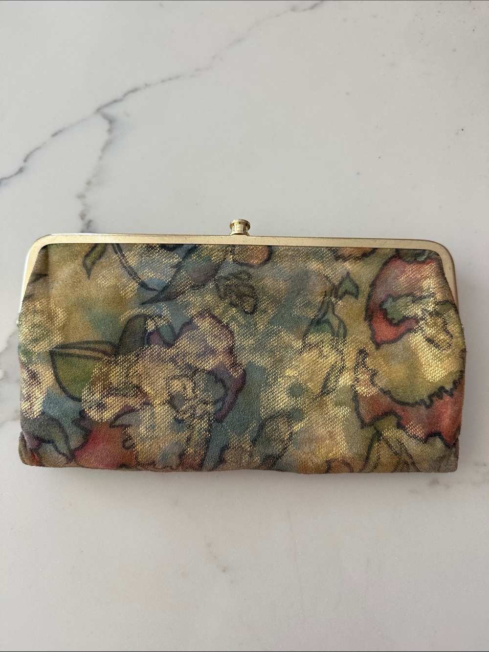 HOBO Lauren Floral Metallic Clasp Wallet clutch
